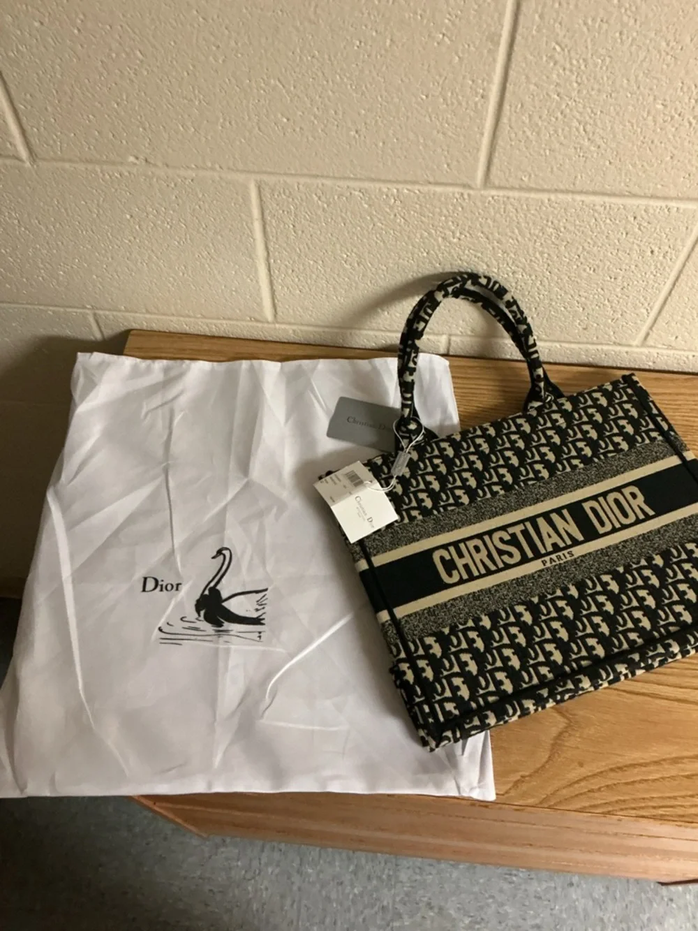 Dior Beige and Black Christian Dior Book Tote - Picture 3 of 7